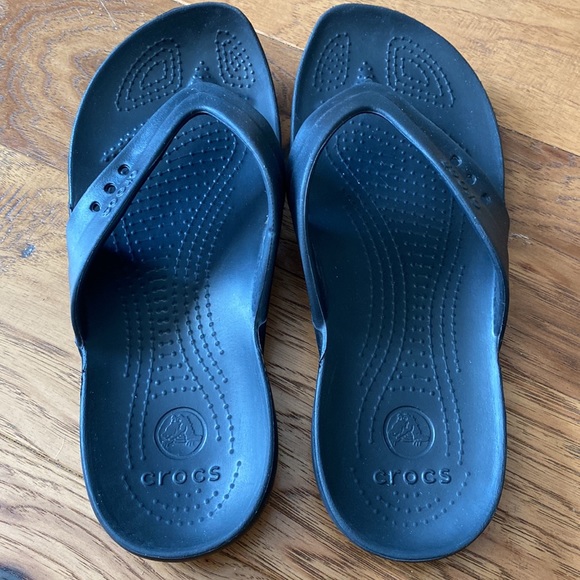 Black corcs sandles shoes flip flops slip on - Picture 5 of 8